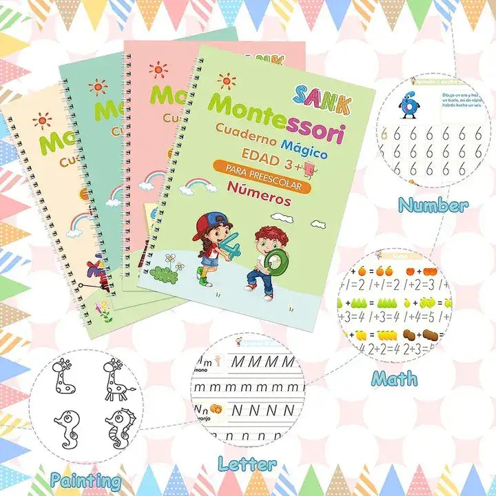 Kit de 4 Cuadernos Mágicos y Educativos