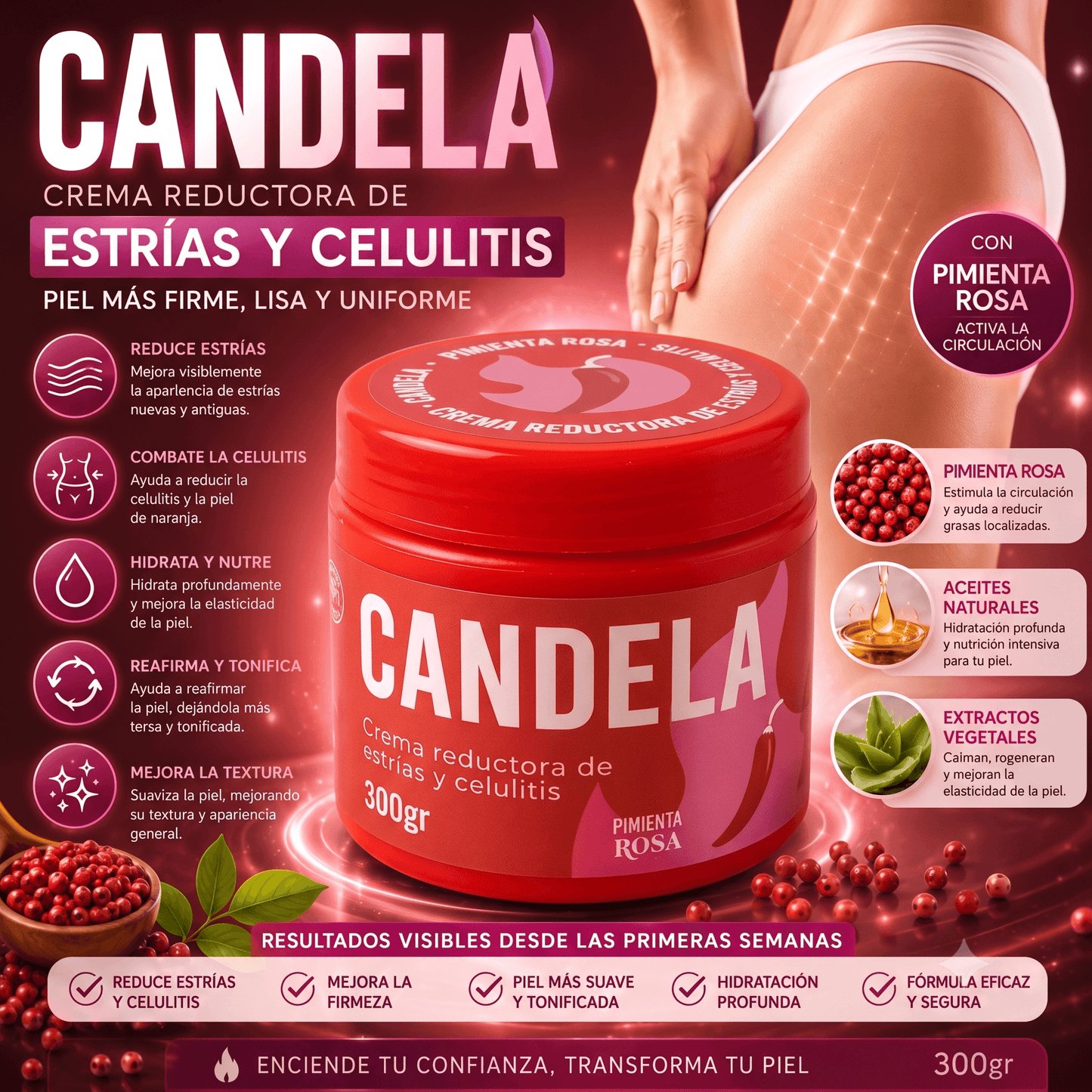 Crema Candela para Estrías y Celulitis