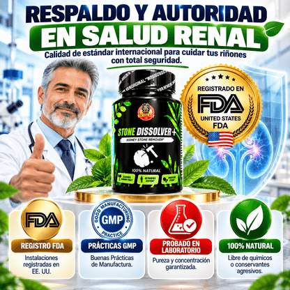 STONE DISSOLVER+ 🪨🔨 | Suplemento Renal para Cálculos e Infección Urinaria
