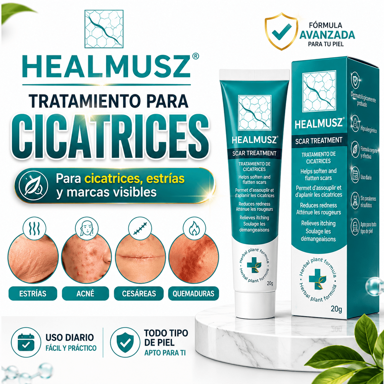 Tratamiento Clínico Avanzado para Cicatrices y Estrías™