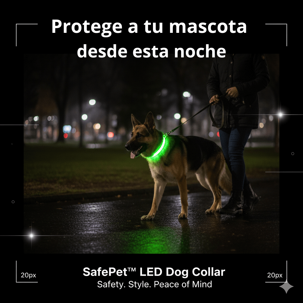 SafePet™  collar LED para mascotas