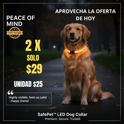 SafePet™  collar LED para mascotas