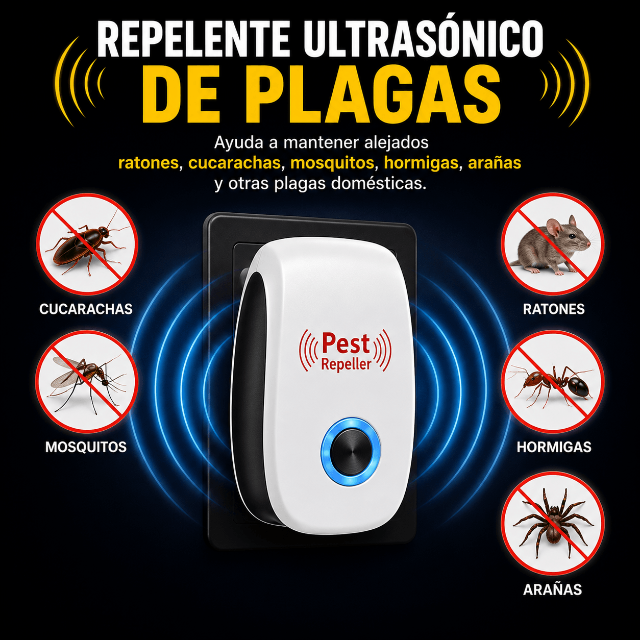 Mini Repelente Ultrasonico De Plagas
