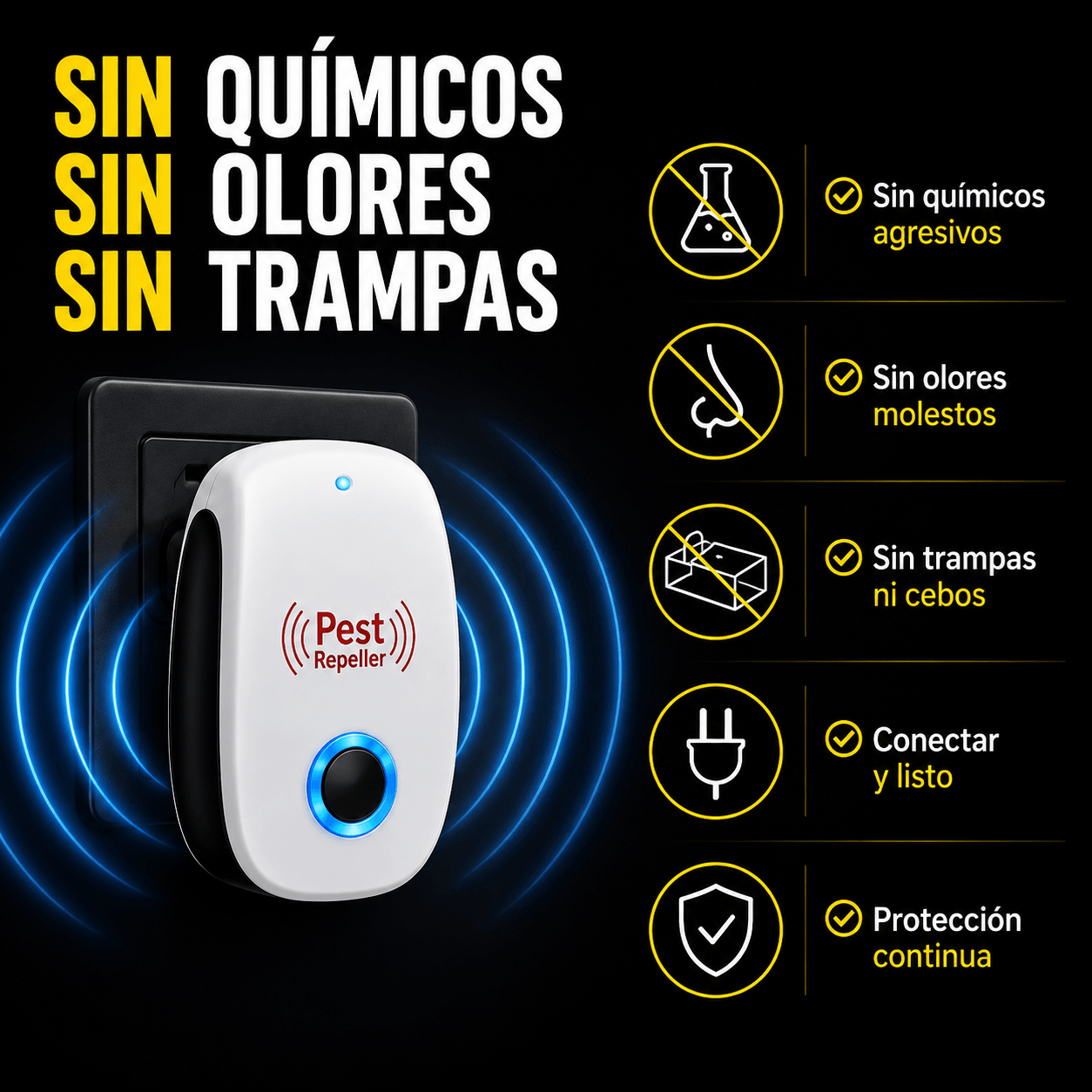 Mini Repelente Ultrasonico De Plagas